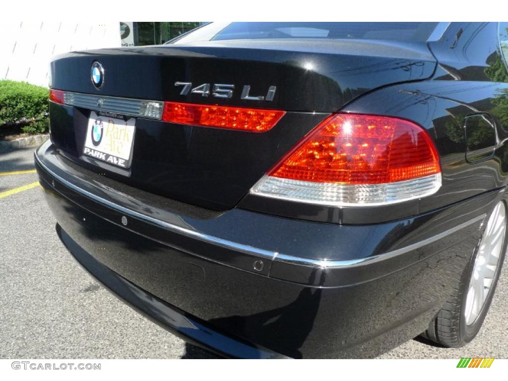 2003 7 Series 745Li Sedan - Jet Black / Basalt Grey/Flannel Grey photo #8