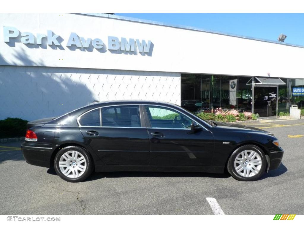2003 7 Series 745Li Sedan - Jet Black / Basalt Grey/Flannel Grey photo #11