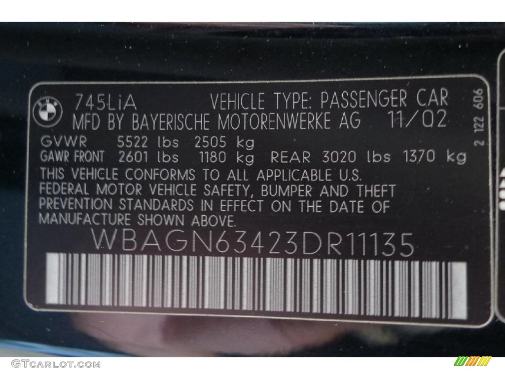 2003 7 Series 745Li Sedan - Jet Black / Basalt Grey/Flannel Grey photo #50