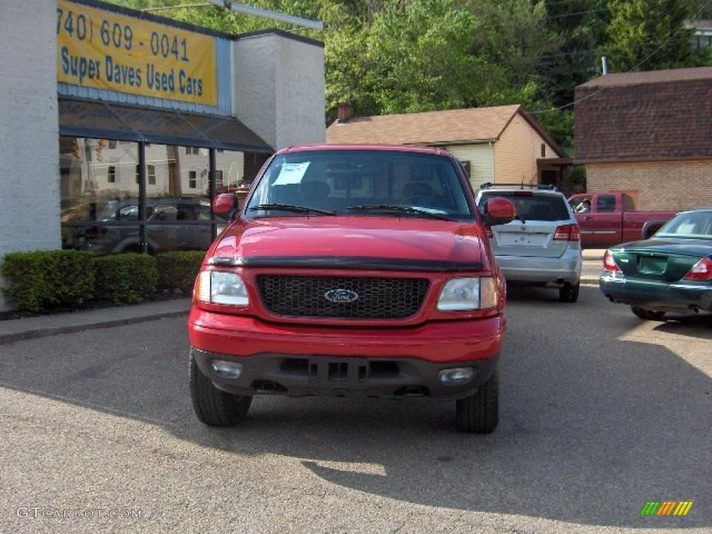 2003 F150 XLT Sport SuperCab 4x4 - Bright Red / Medium Graphite Grey photo #3