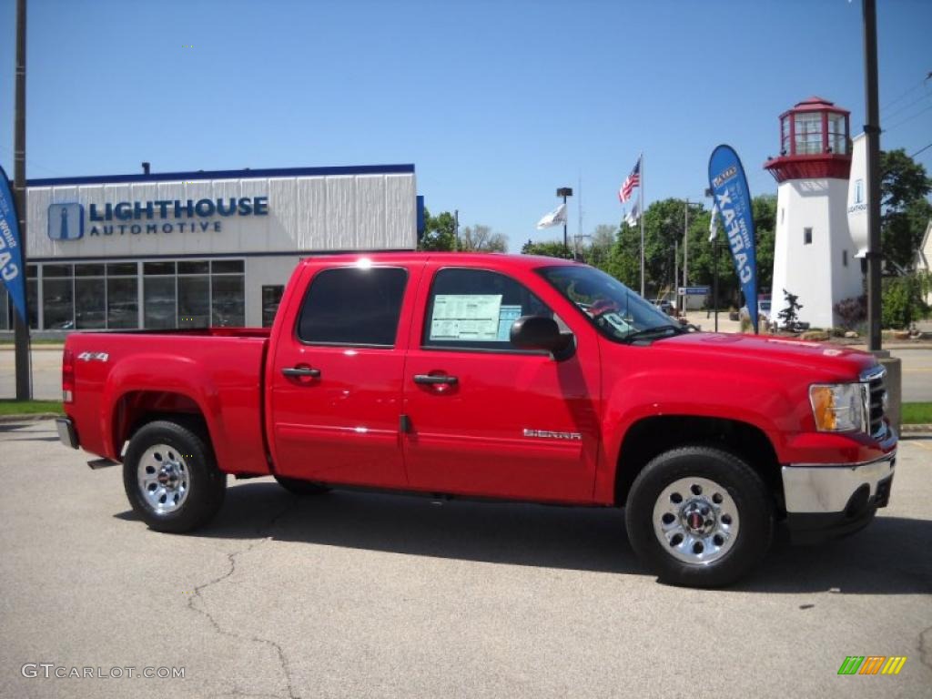 2010 Sierra 1500 SL Crew Cab 4x4 - Fire Red / Dark Titanium photo #1