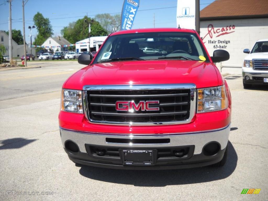 2010 Sierra 1500 SL Crew Cab 4x4 - Fire Red / Dark Titanium photo #4