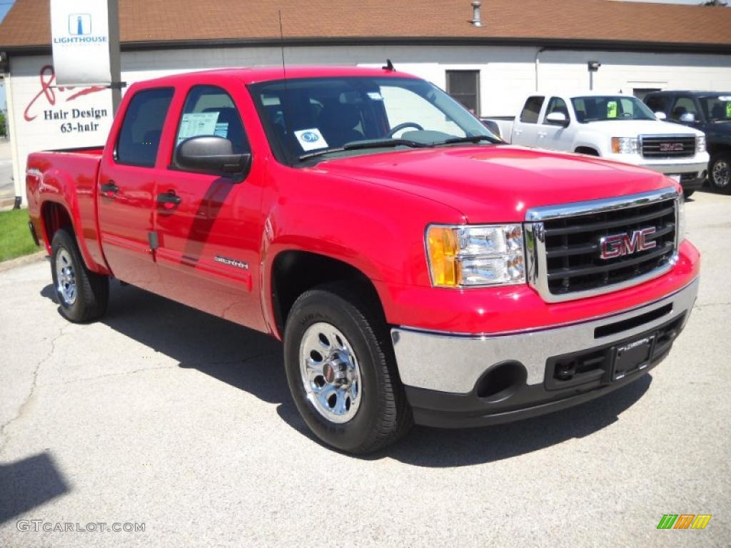 2010 Sierra 1500 SL Crew Cab 4x4 - Fire Red / Dark Titanium photo #6