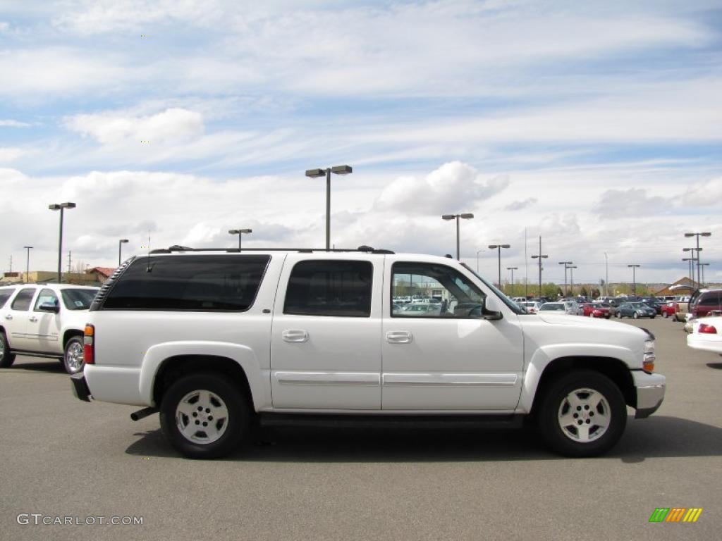 2005 Suburban 1500 LT 4x4 - Summit White / Tan/Neutral photo #14