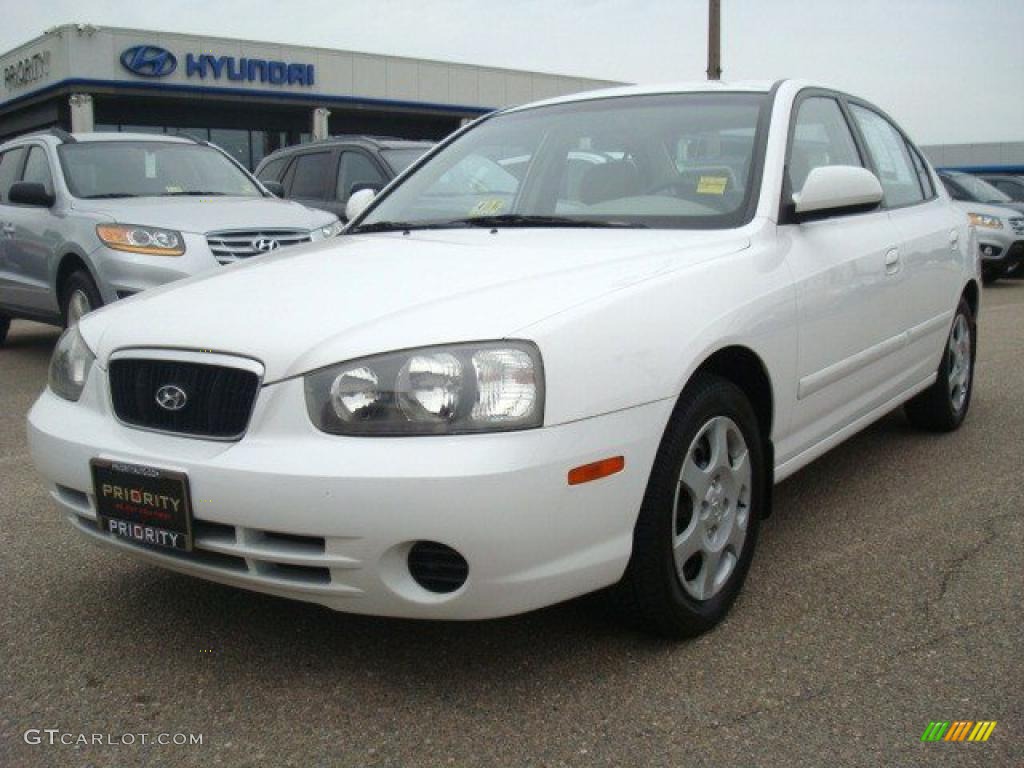 2002 Elantra GLS Sedan - Nordic White / Beige photo #1
