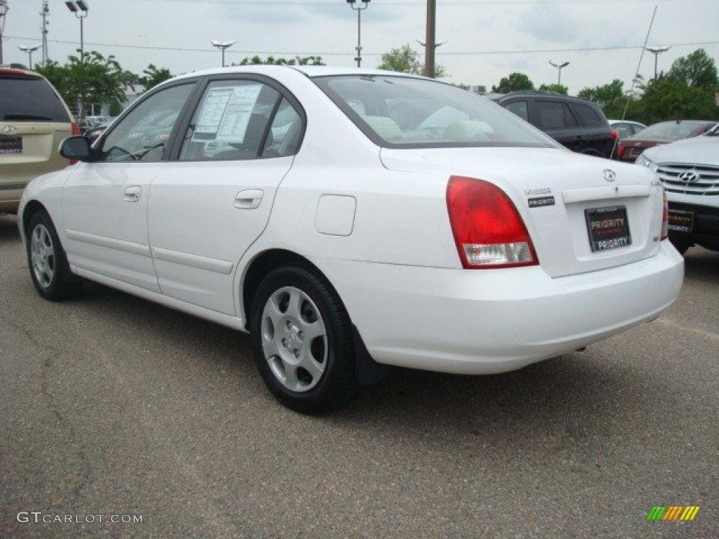 2002 Elantra GLS Sedan - Nordic White / Beige photo #3