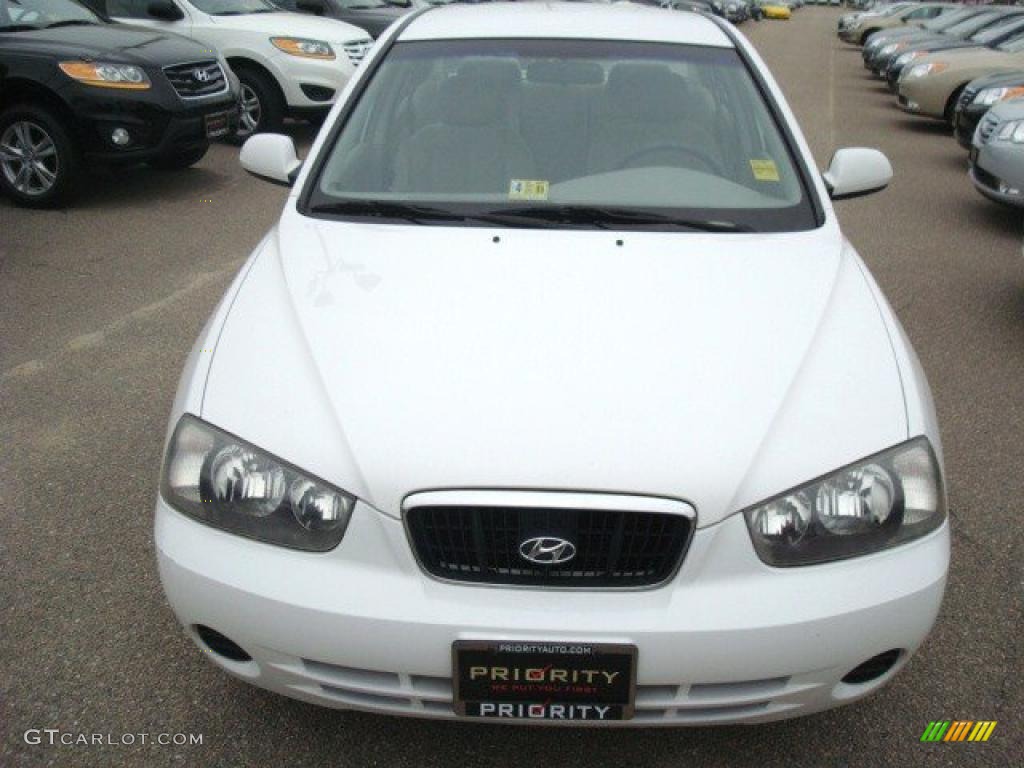 2002 Elantra GLS Sedan - Nordic White / Beige photo #7
