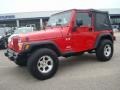 2006 Flame Red Jeep Wrangler X 4x4  photo #2
