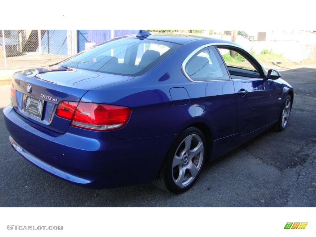 2008 3 Series 328xi Coupe - Montego Blue Metallic / Black photo #4