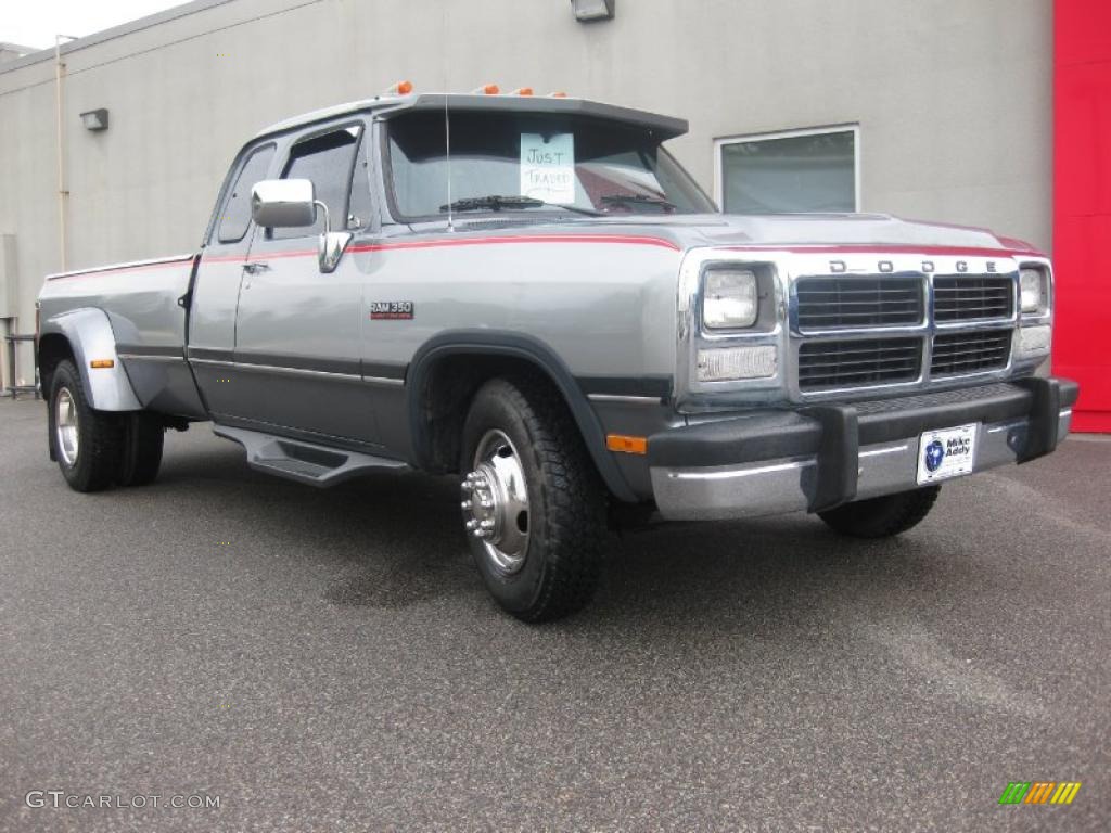 1993 Ram Truck D350 Extended Cab Dually - Dark Silver Metallic / Red photo #4