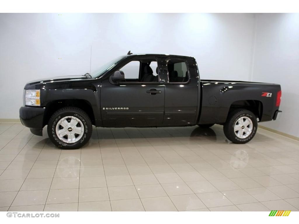 2009 Silverado 1500 LT Extended Cab 4x4 - Black Granite Metallic / Ebony photo #4