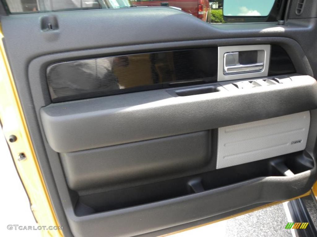2009 Ford F150 FX4 SuperCab 4x4 Black/Medium Stone Door Panel Photo #29588802