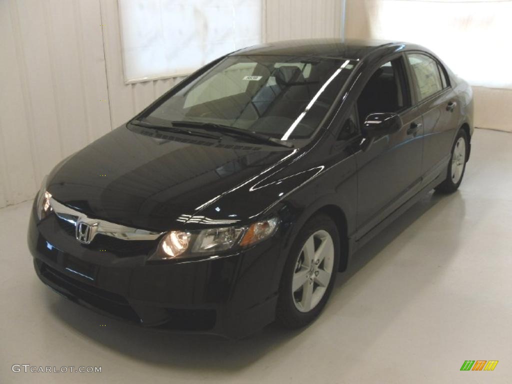 2010 Civic LX-S Sedan - Crystal Black Pearl / Black photo #1