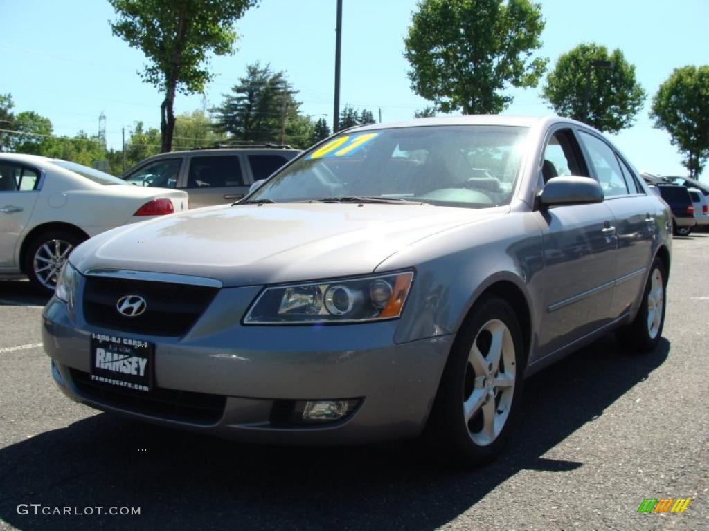 2007 Sonata SE V6 - Steel Gray / Beige photo #1