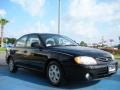 2004 Ebony Black Kia Spectra LS Sedan  photo #7