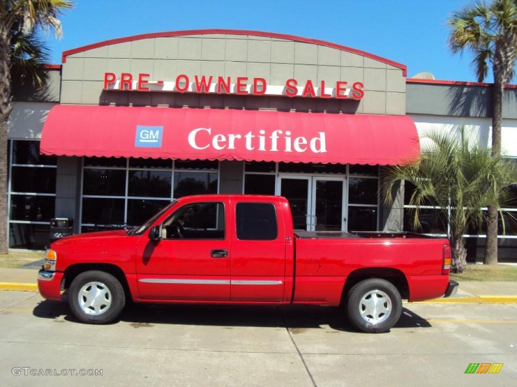 2003 Sierra 1500 SLE Extended Cab - Fire Red / Neutral photo #1