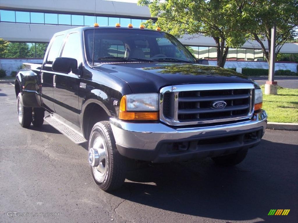 1999 F350 Super Duty Lariat Crew Cab 4x4 Dually - Black / Medium Prairie Tan photo #11