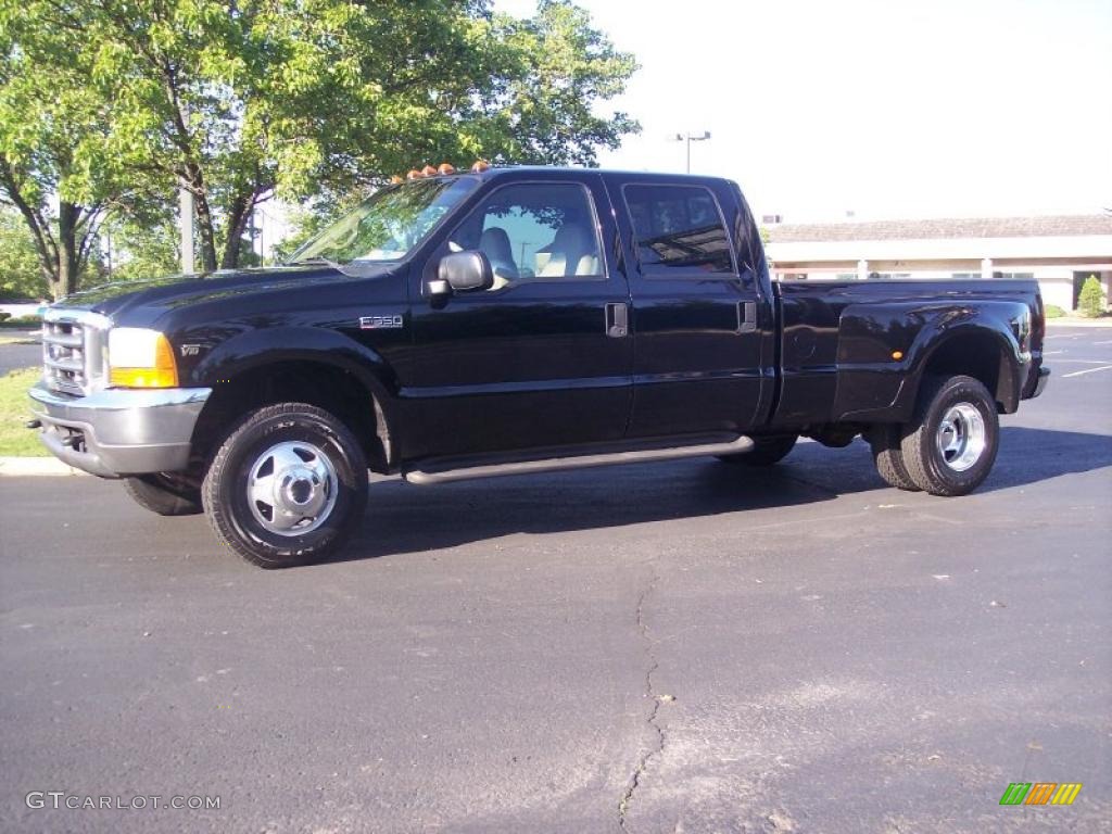 1999 F350 Super Duty Lariat Crew Cab 4x4 Dually - Black / Medium Prairie Tan photo #20