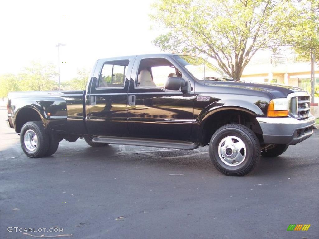 1999 F350 Super Duty Lariat Crew Cab 4x4 Dually - Black / Medium Prairie Tan photo #56