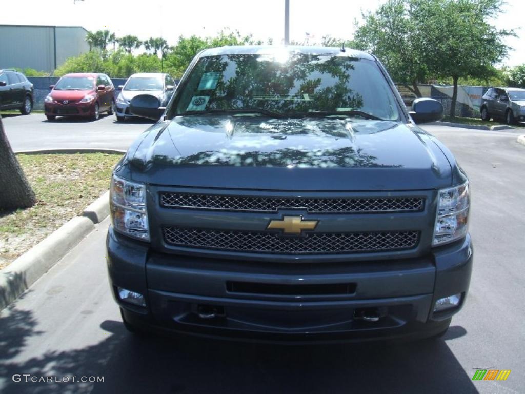 2010 Silverado 1500 LT Crew Cab 4x4 - Blue Granite Metallic / Light Titanium/Ebony photo #2