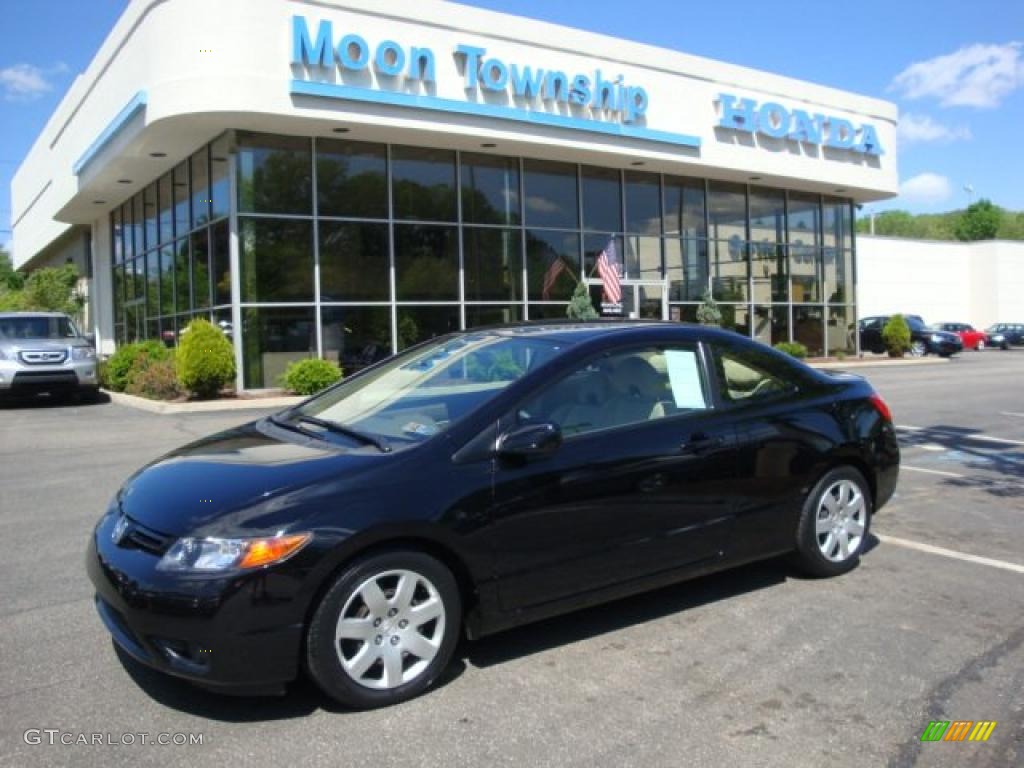 2006 Civic LX Coupe - Nighthawk Black Pearl / Ivory photo #1