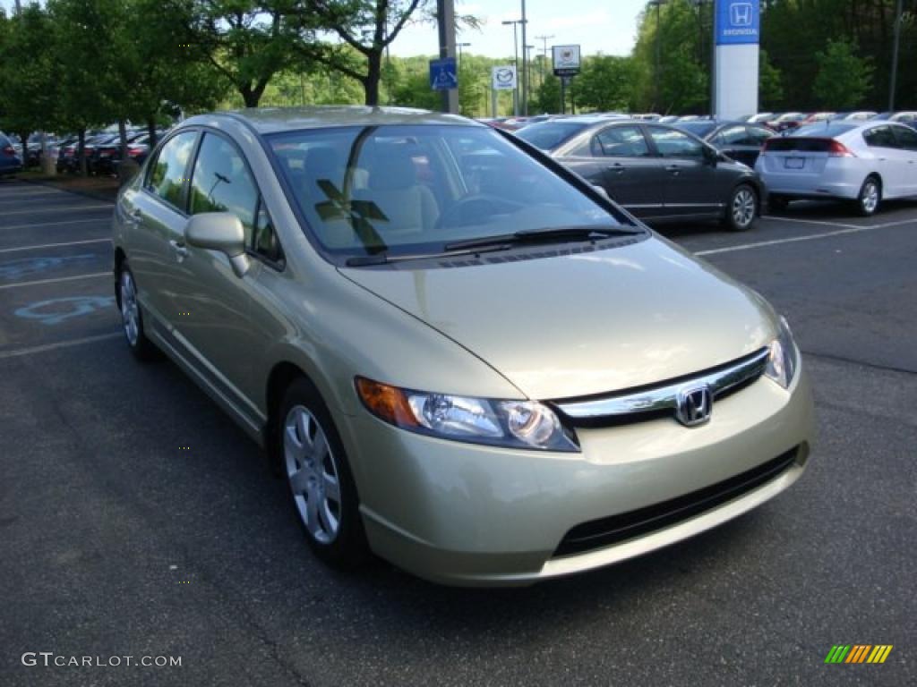 2007 Civic LX Sedan - Borrego Beige Metallic / Ivory photo #5