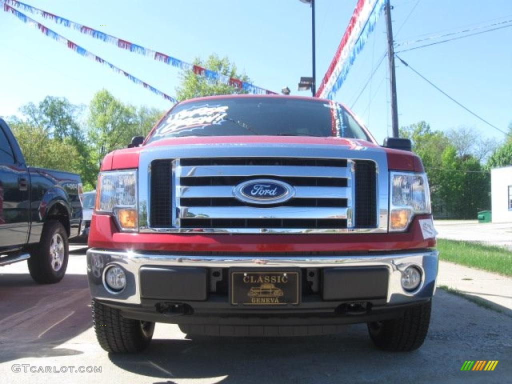 2010 F150 XLT SuperCrew 4x4 - Red Candy Metallic / Medium Stone photo #2