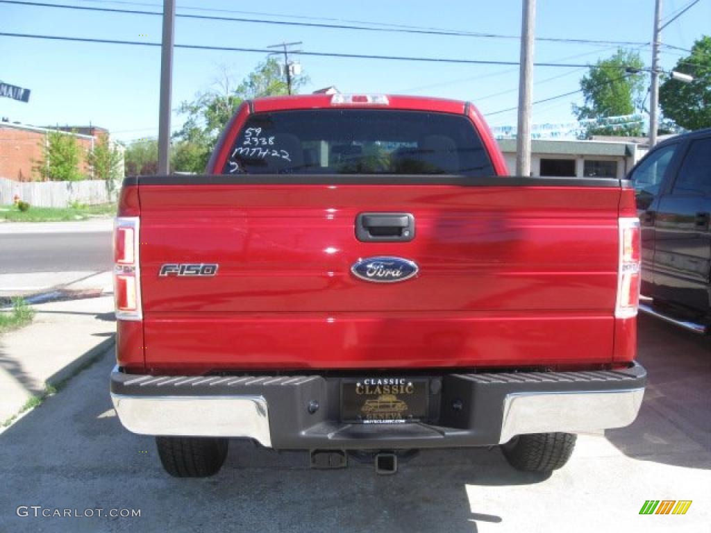 2010 F150 XLT SuperCrew 4x4 - Red Candy Metallic / Medium Stone photo #4