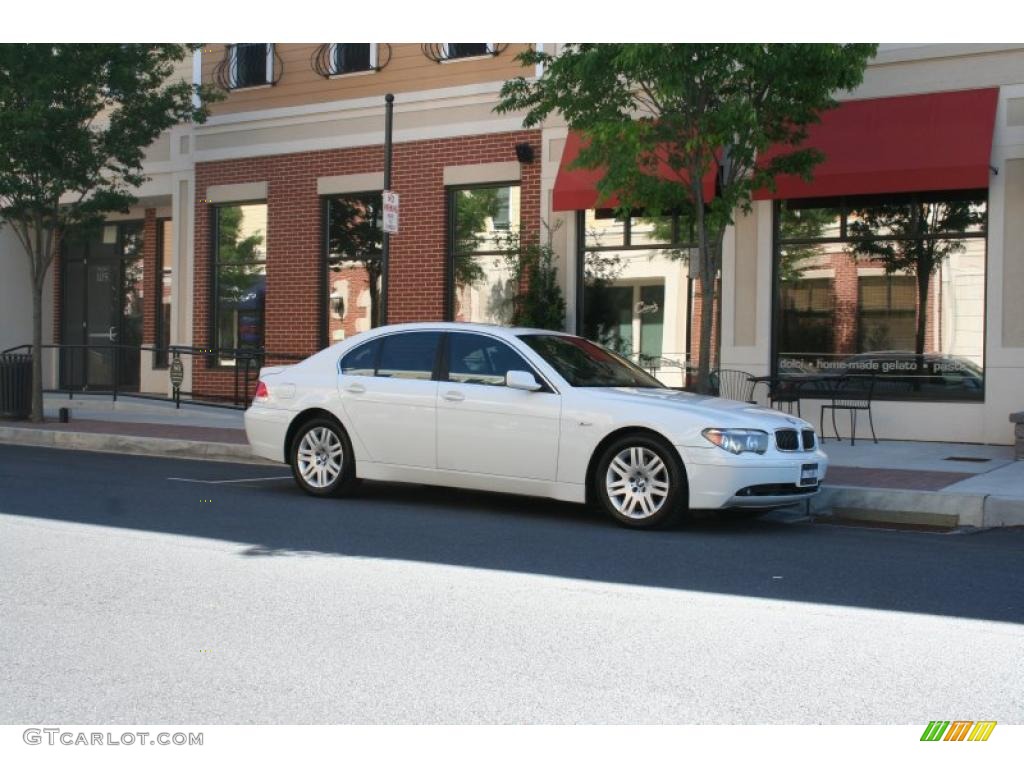 2003 7 Series 745i Sedan - Alpine White / Dark Beige/Beige III photo #2