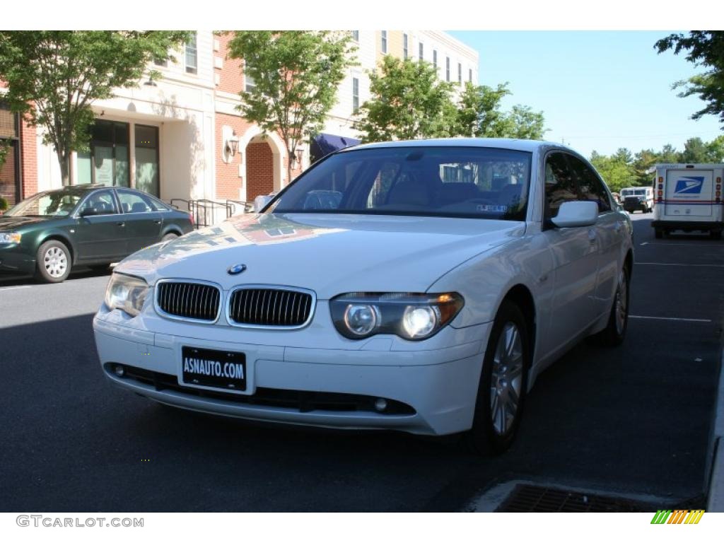 2003 7 Series 745i Sedan - Alpine White / Dark Beige/Beige III photo #5