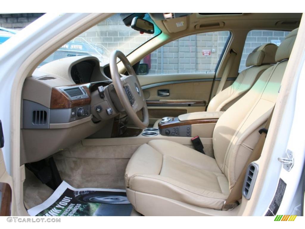 2003 7 Series 745i Sedan - Alpine White / Dark Beige/Beige III photo #28