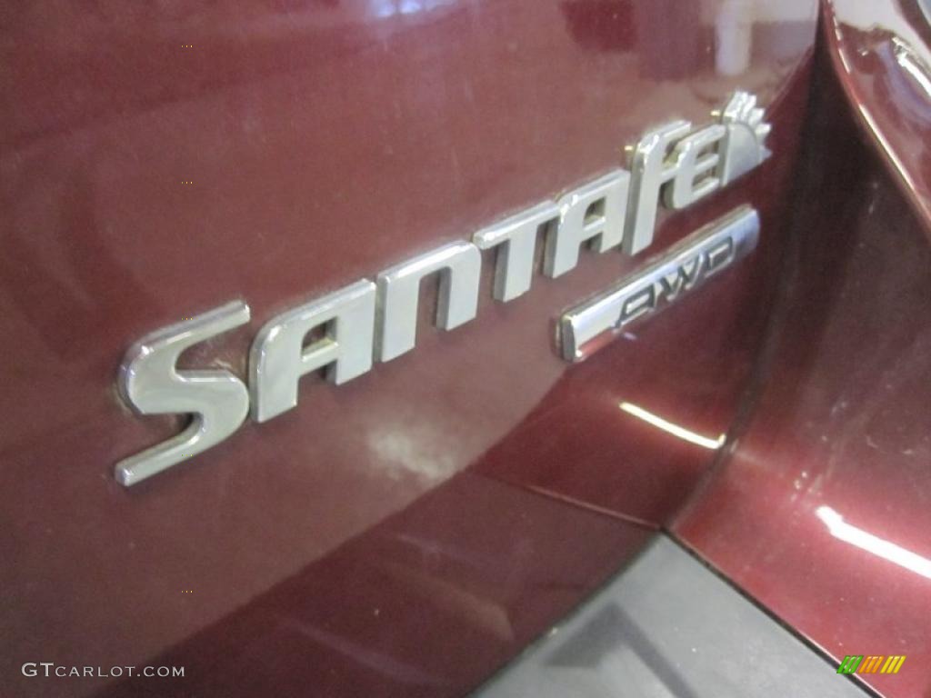 2007 Santa Fe Limited 4WD - Dark Cherry Red / Beige photo #5