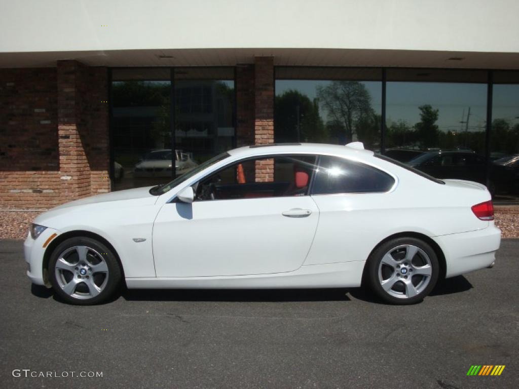 2008 3 Series 328xi Coupe - Alpine White / Coral Red/Black photo #3