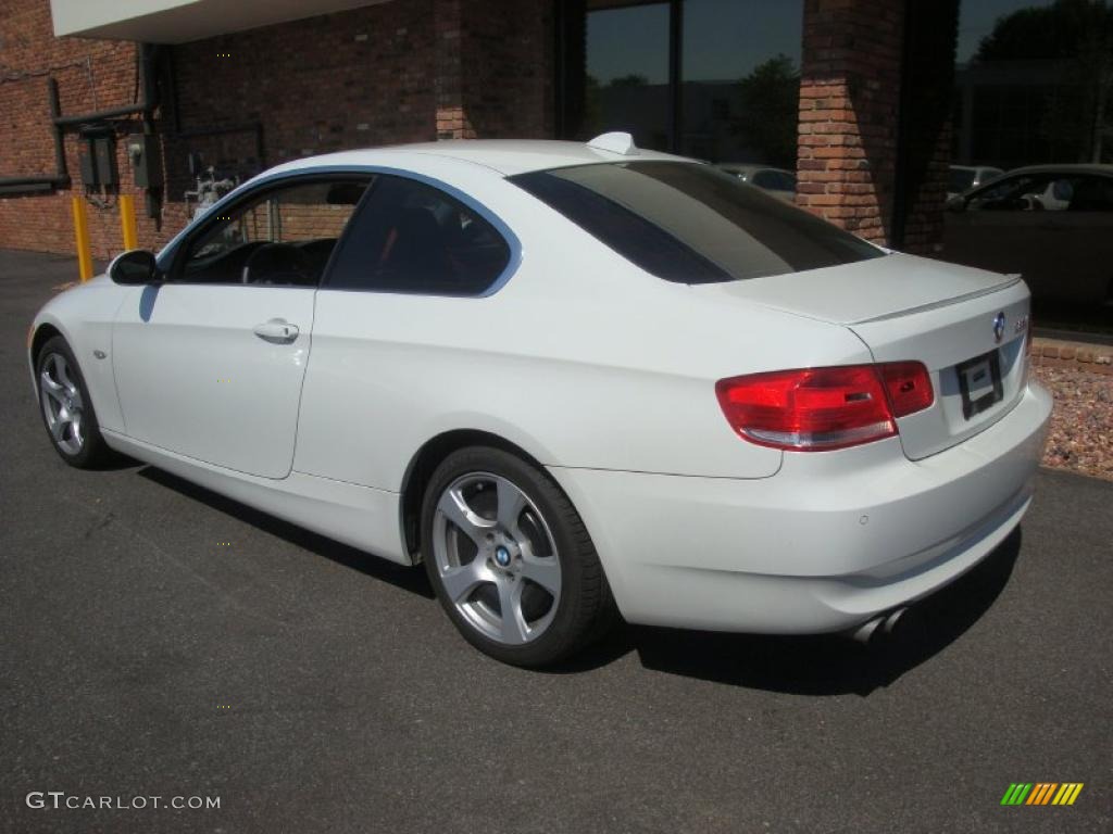 2008 3 Series 328xi Coupe - Alpine White / Coral Red/Black photo #4