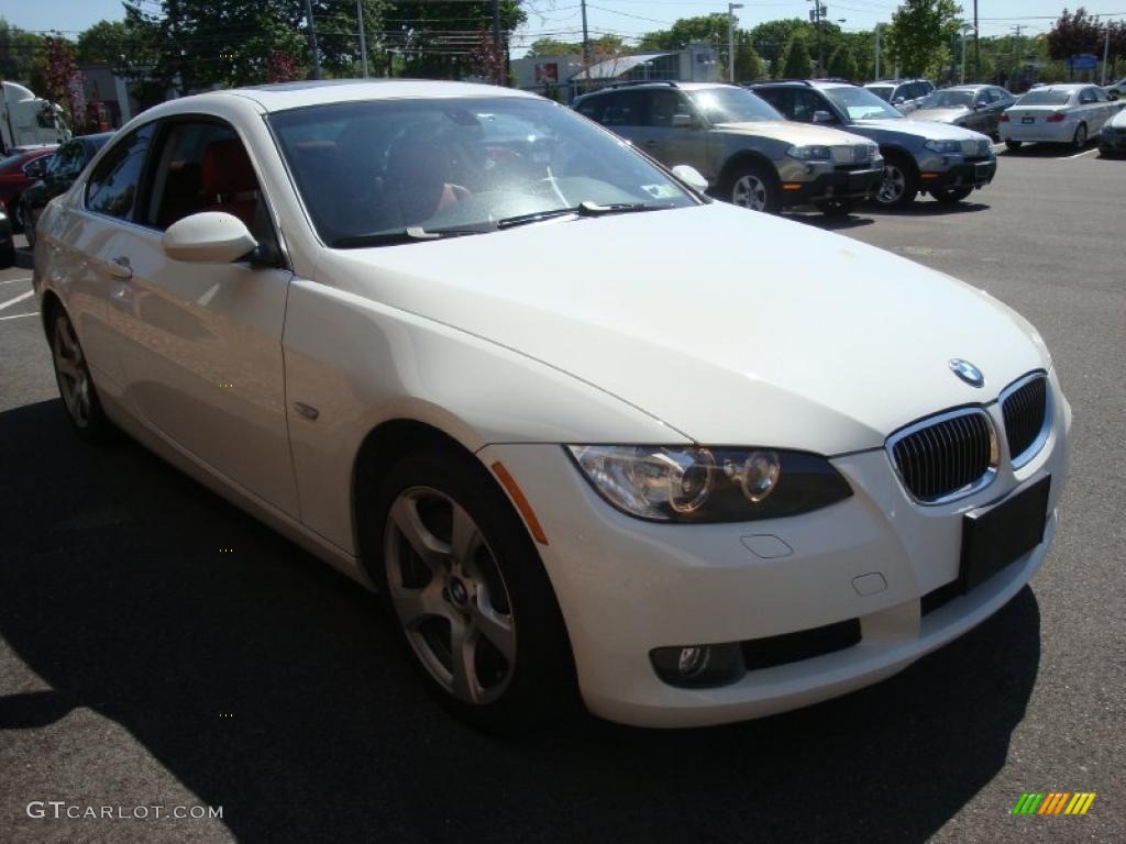 2008 3 Series 328xi Coupe - Alpine White / Coral Red/Black photo #7