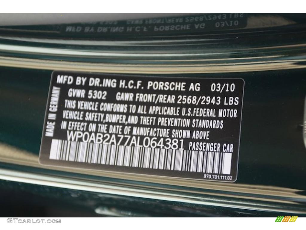 2010 Panamera S - Jet Green Metallic / Luxor Beige photo #18