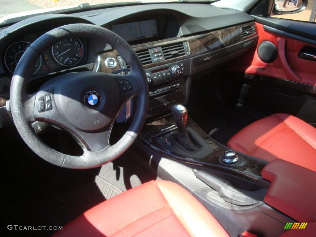 2008 3 Series 328xi Coupe - Alpine White / Coral Red/Black photo #12