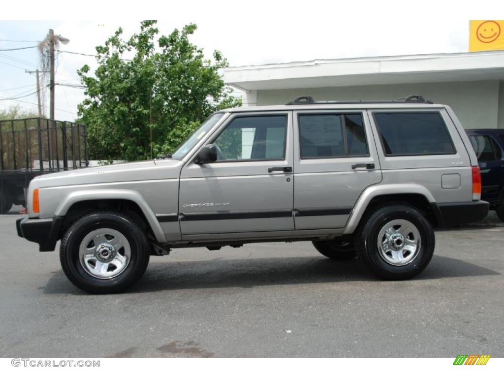 2000 Cherokee Sport 4x4 - Silverstone Metallic / Agate Black photo #8