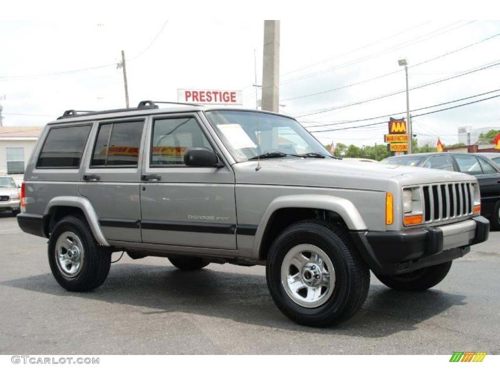 2000 Cherokee Sport 4x4 - Silverstone Metallic / Agate Black photo #9