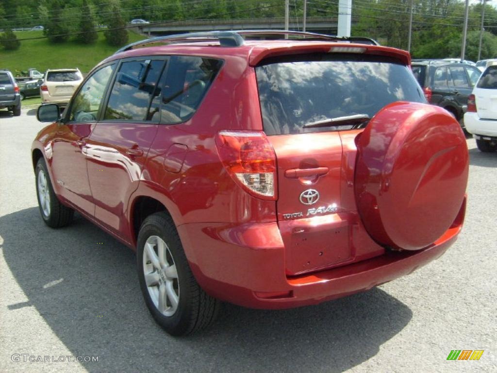 2007 RAV4 Limited 4WD - Barcelona Red Pearl / Ash Gray photo #5