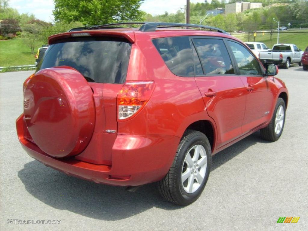 2007 RAV4 Limited 4WD - Barcelona Red Pearl / Ash Gray photo #7