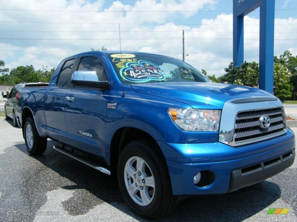 2007 Tundra Limited Double Cab - Blue Streak Metallic / Graphite Gray photo #7