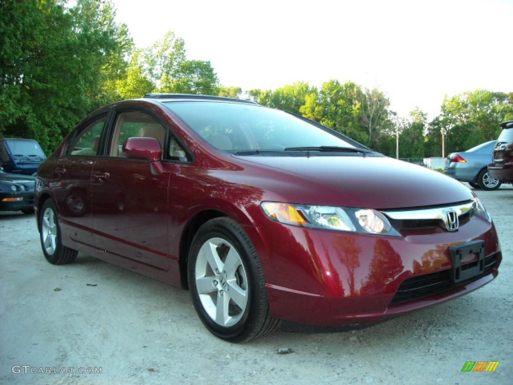 2007 Civic EX Sedan - Tango Red Pearl / Ivory photo #1