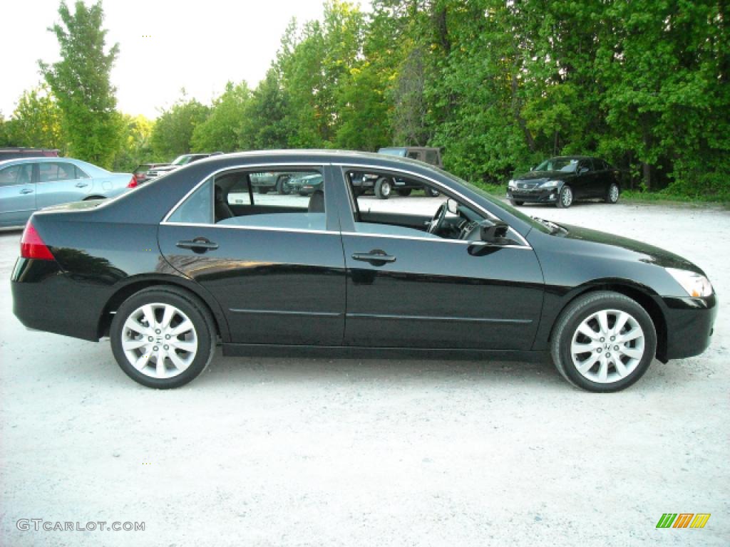 2007 Accord EX-L V6 Sedan - Nighthawk Black Pearl / Black photo #2