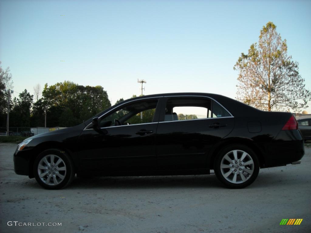 2007 Accord EX-L V6 Sedan - Nighthawk Black Pearl / Black photo #6
