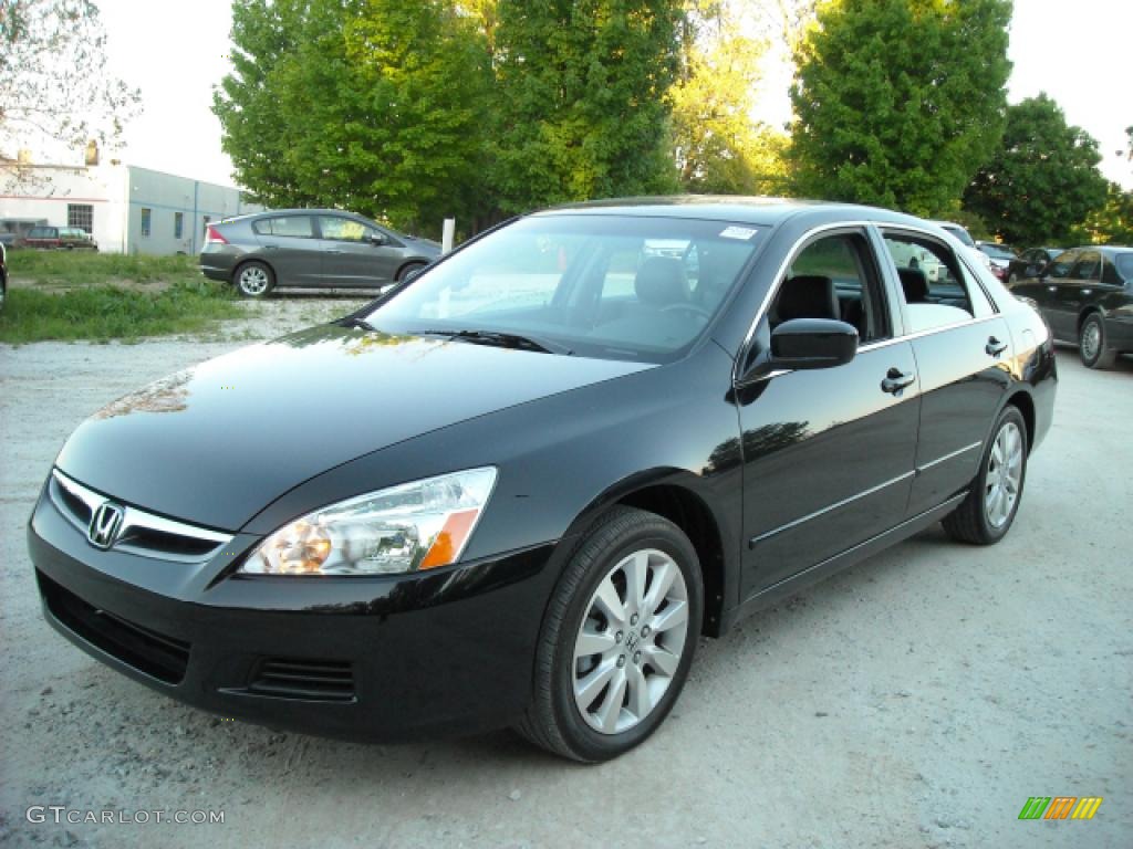 2007 Accord EX-L V6 Sedan - Nighthawk Black Pearl / Black photo #7