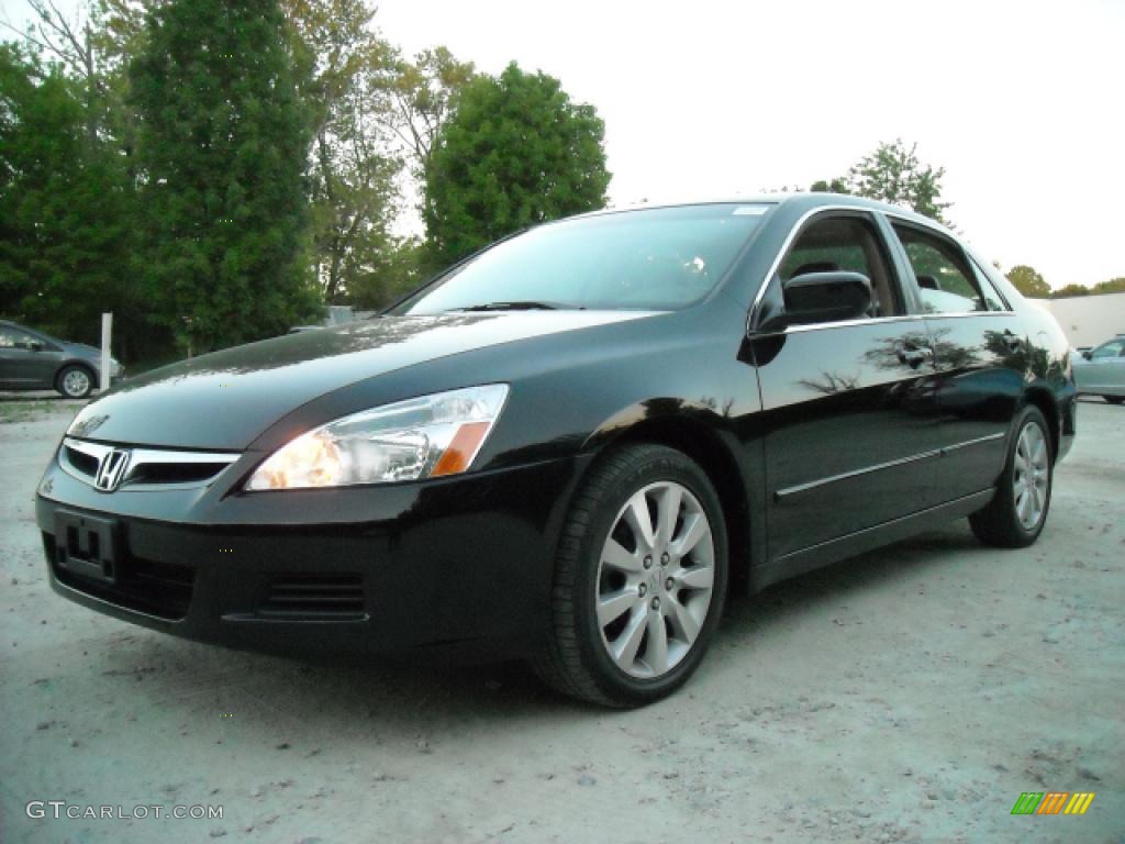 2006 Accord EX-L V6 Sedan - Nighthawk Black Pearl / Ivory photo #7