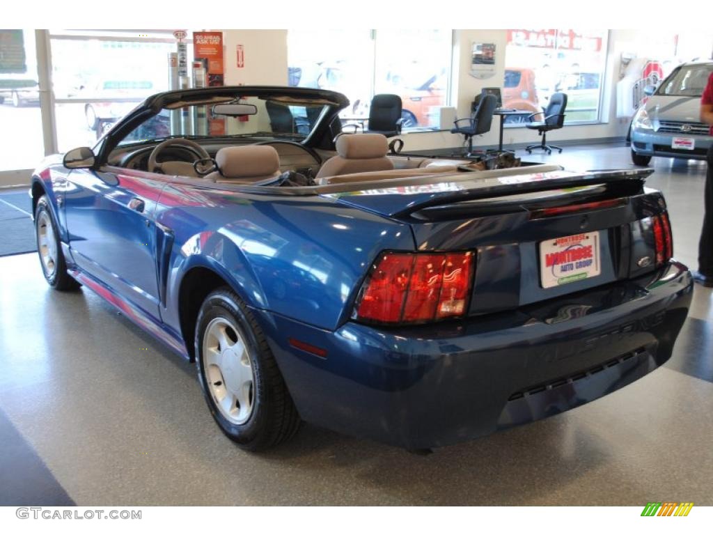 1999 Mustang V6 Convertible - Atlantic Blue Metallic / Light Graphite photo #5