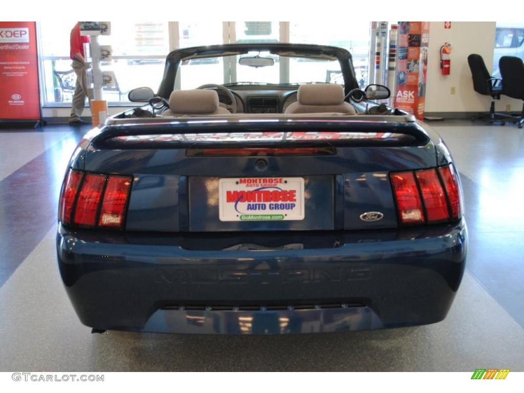 1999 Mustang V6 Convertible - Atlantic Blue Metallic / Light Graphite photo #6