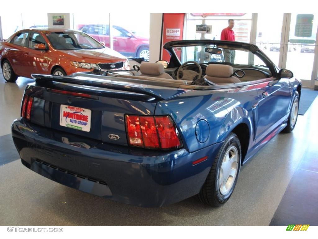 1999 Mustang V6 Convertible - Atlantic Blue Metallic / Light Graphite photo #8